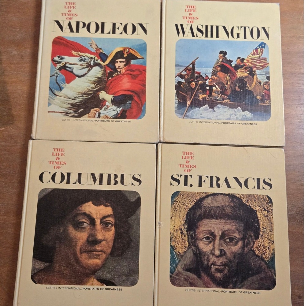 Curtis Portraits of Greatness Set of 4 Napoleon Washington Columbus HC Books